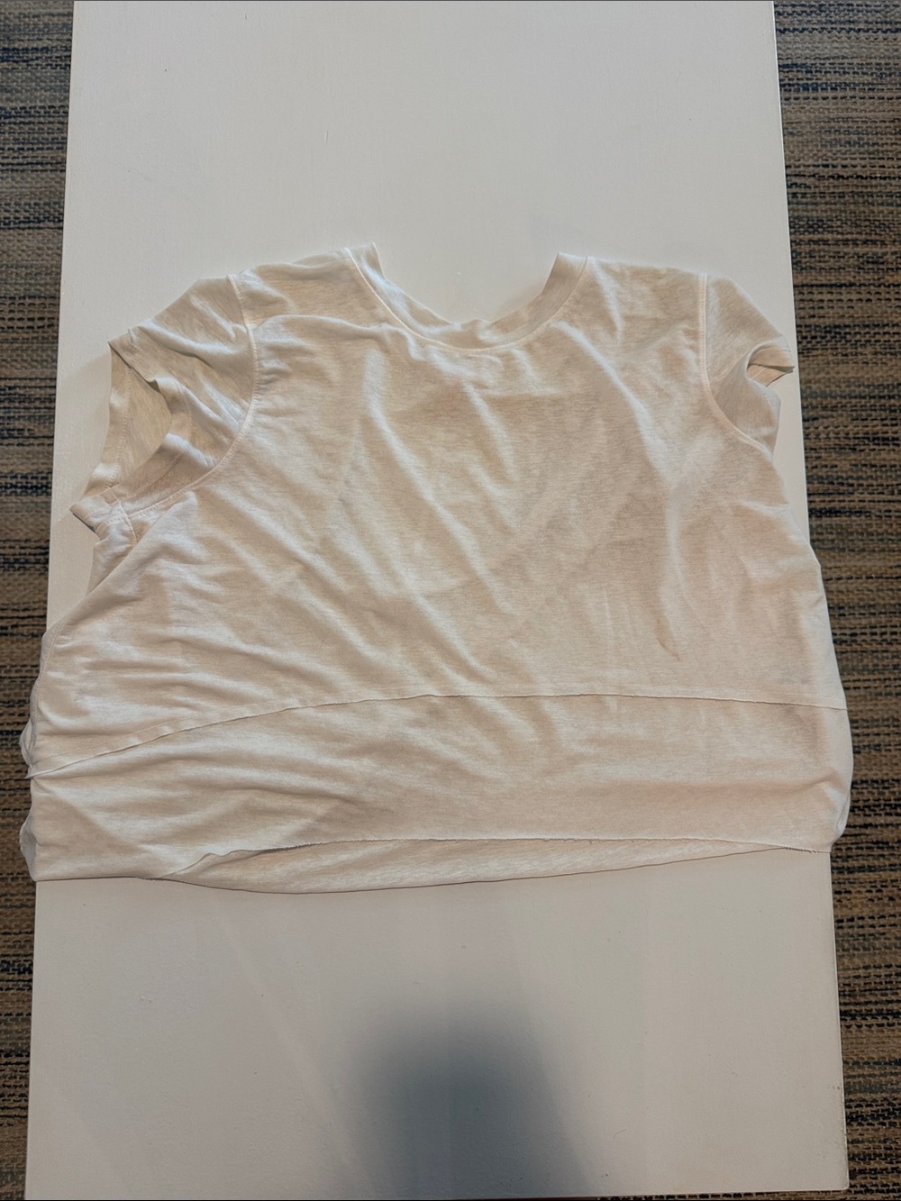 FREE PEOPLE Cream Short Sleeve Crewneck Top